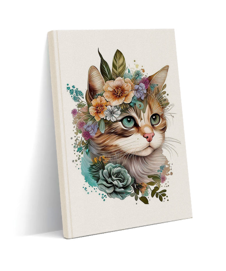 cat with a flower defter