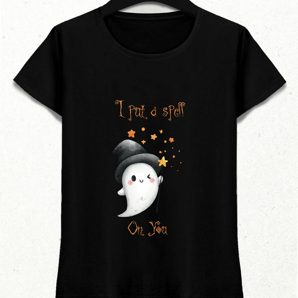 I Put a Spell on You Sevimli Hayalet Siyah Tişört