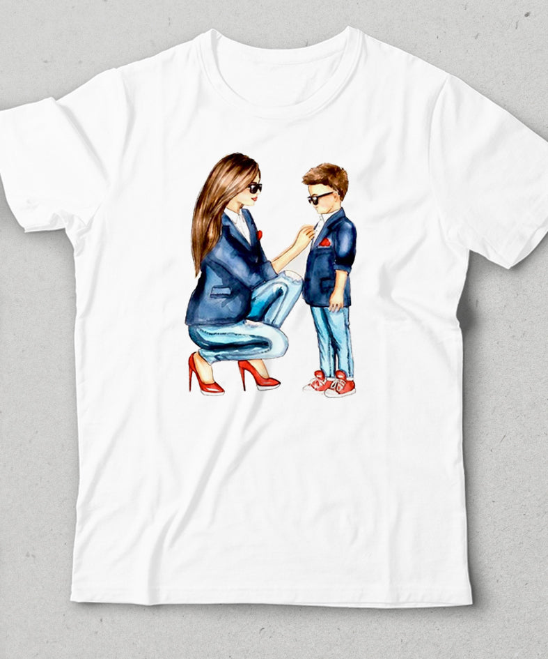 Anne ve oğlu anneler günü çocuk tişört - basmatik.com