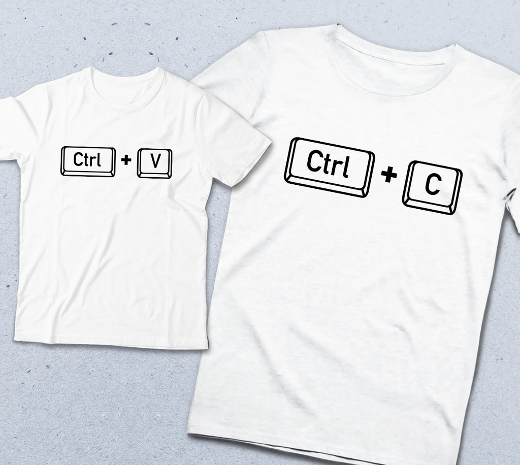 Baba ve çocuk Ctrl tişört seti - basmatik.com
