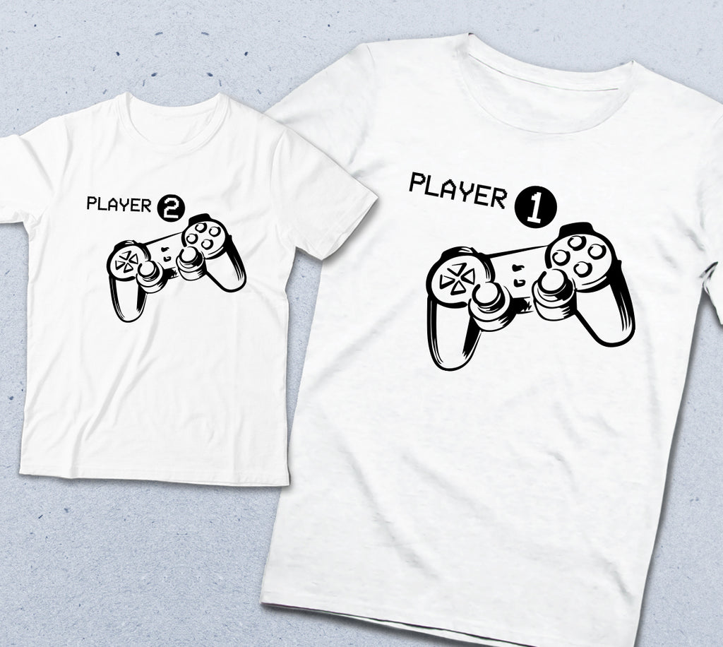 Baba ve çocuk player tişört seti - basmatik.com