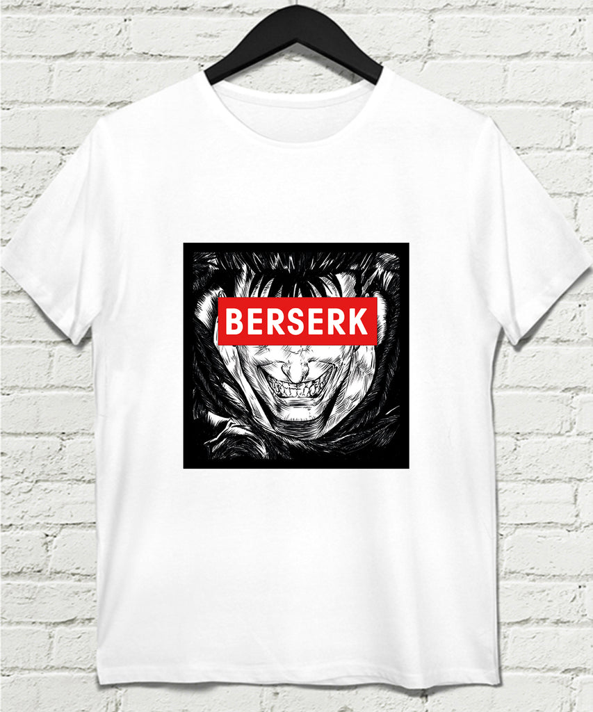 Berserk yazılı Beyaz Erkek Tshirt - basmatik.com