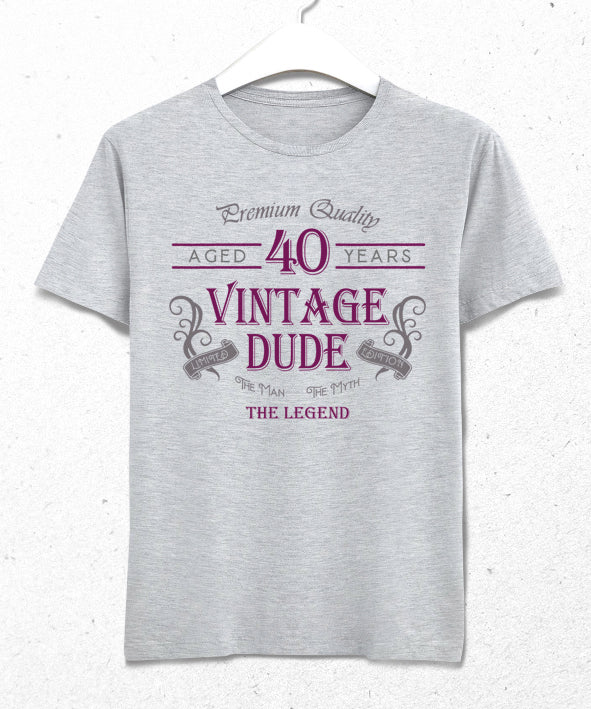 Dude doğum günü gri tişört - basmatik.com