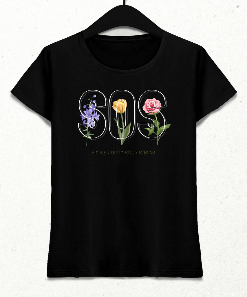 Simple Optimistic Strong Kadın Streetwear Tasarım T-shirt
