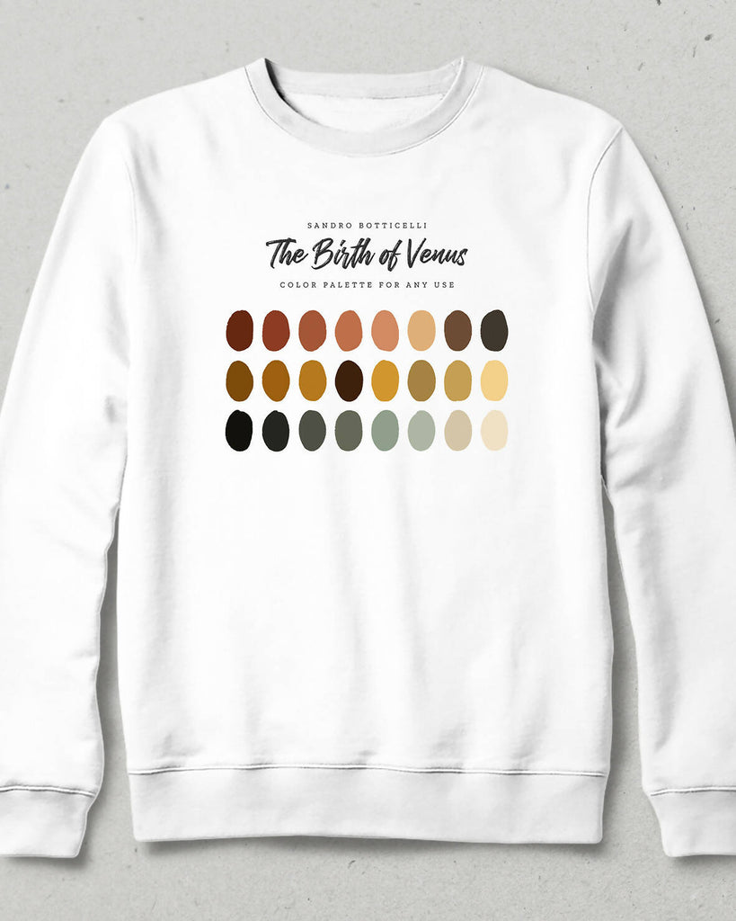 Sandro Boticelli, The Birth of Venus Renk Paletli Sweatshirt