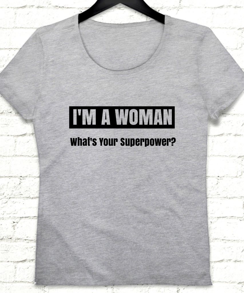 I'm woman gri tişört - basmatik.com