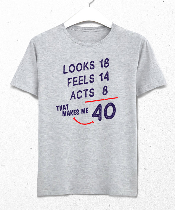 Looks doğum günü gri tişört - basmatik.com