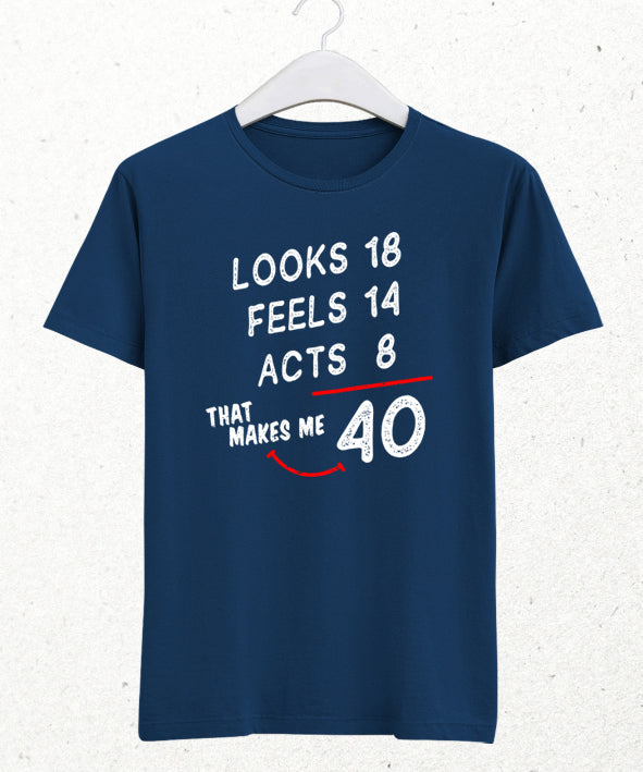 Looks doğum günü indigo tişört - basmatik.com