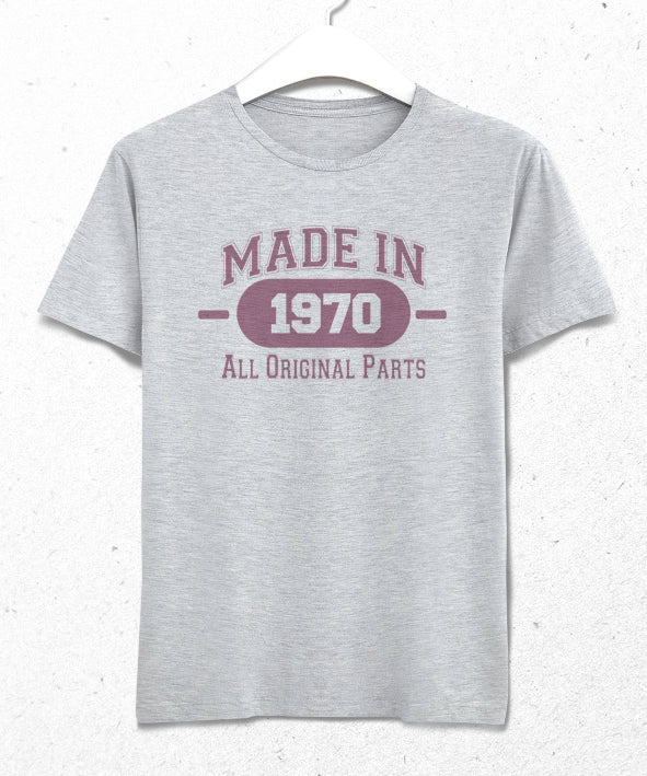 Made in doğum günü gri tişört - basmatik.com