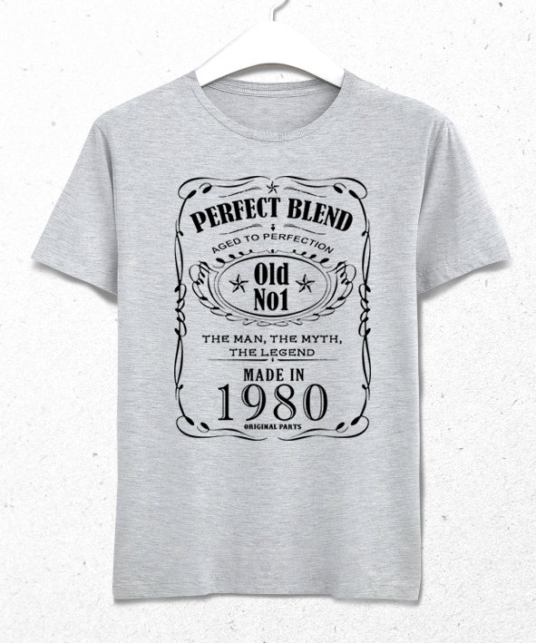 Old no doğum günü gri tişört - basmatik.com
