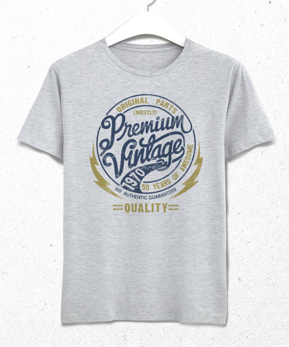 Premium doğum günü gri tişört - basmatik.com