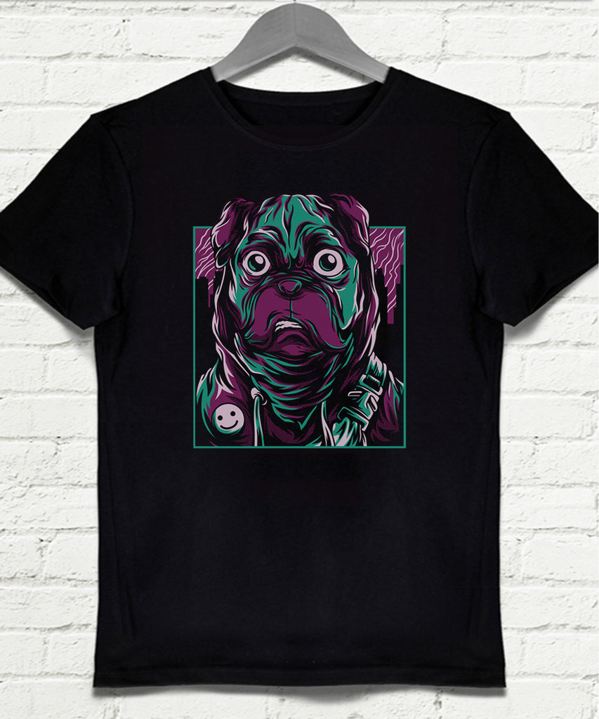 PUG Siyah Erkek Tişört - basmatik.com