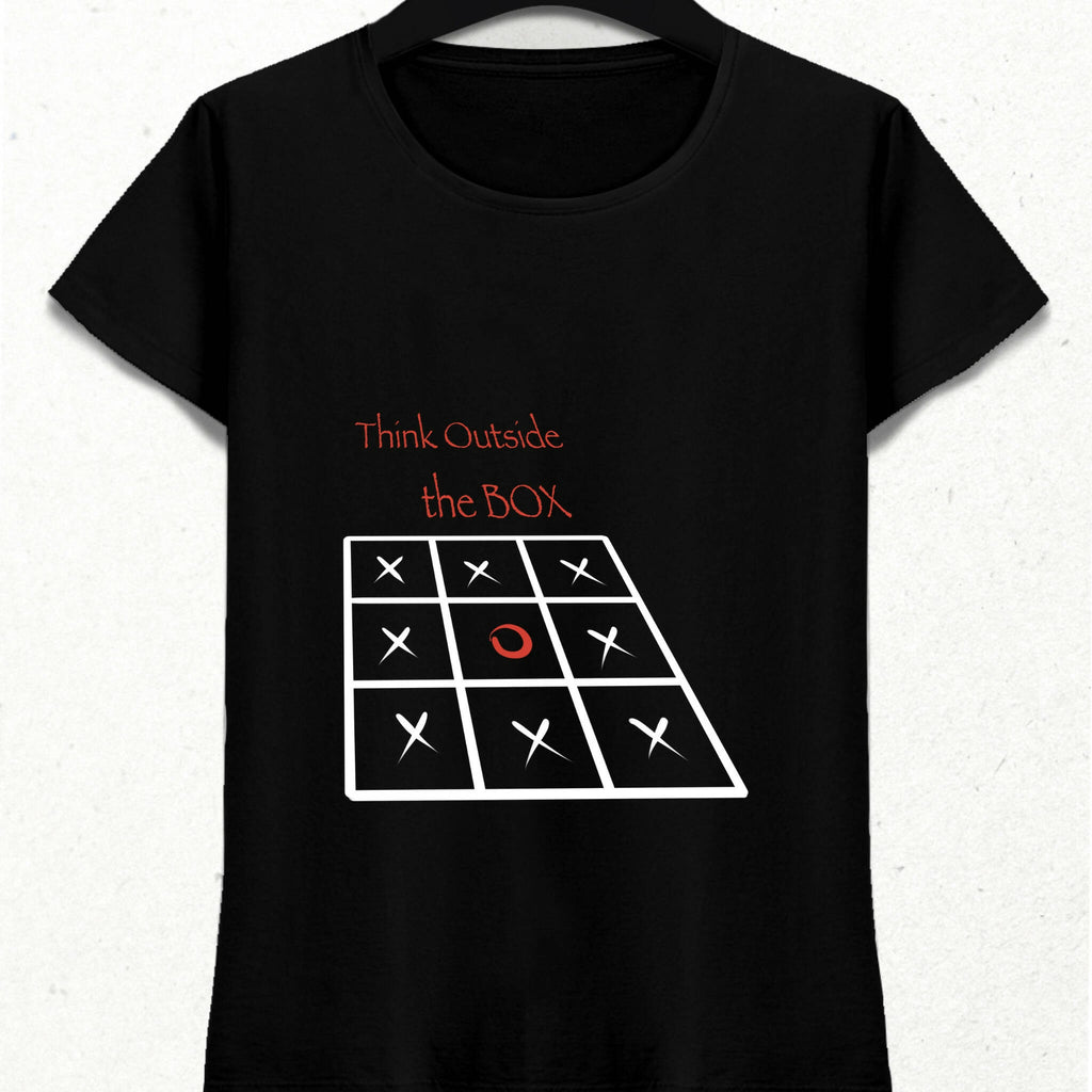 Think Outside the Box Slogan T-Shirt