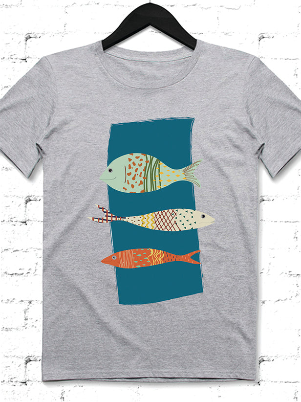 Balık Haller gri t-shirt - basmatik.com