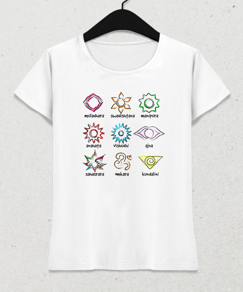 Chakras symbols tişört - basmatik.com