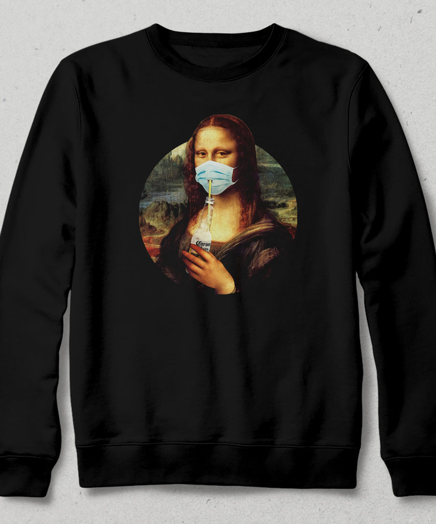 Corona Lisa Siyah Sweatshirt - basmatik.com