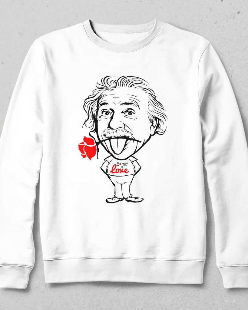 einstein love beyaz sweatshirt - basmatik.com