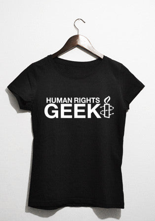 human rights geek siyah t-shirt - basmatik.com
