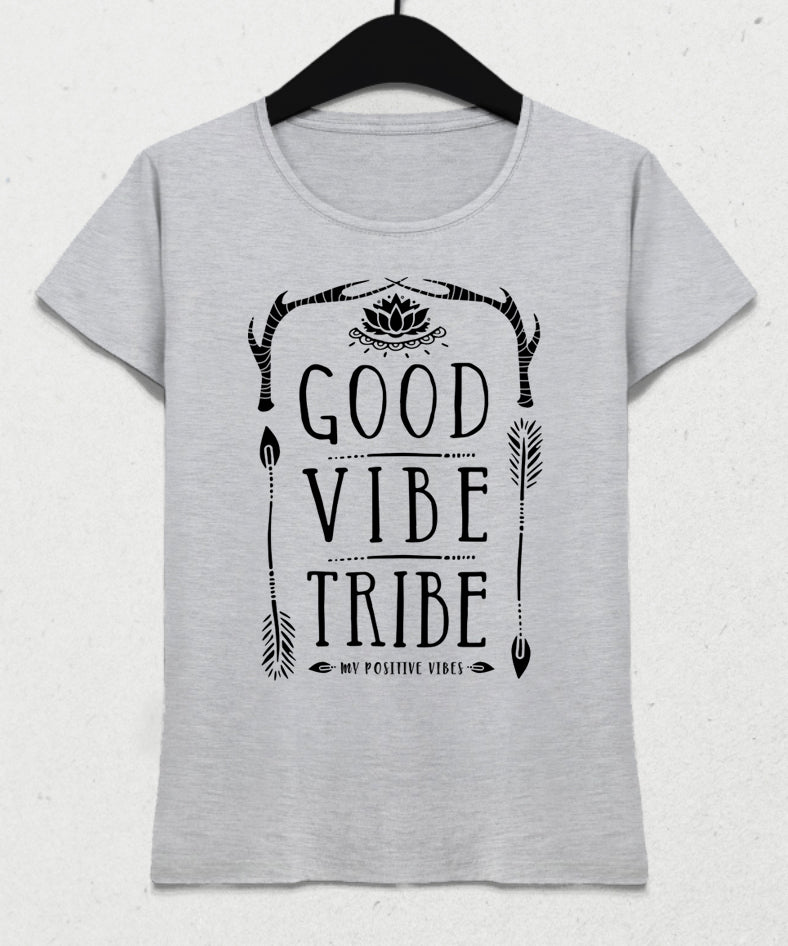 Good vibe gri tişört - basmatik.com