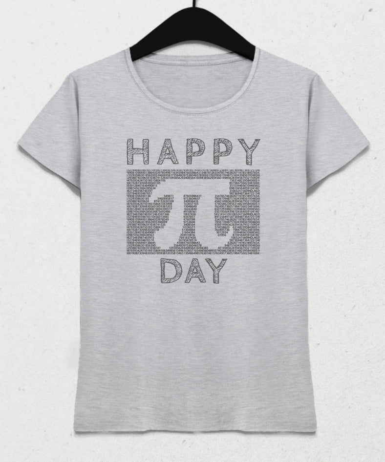 happy pi kadın gri tişört - basmatik.com