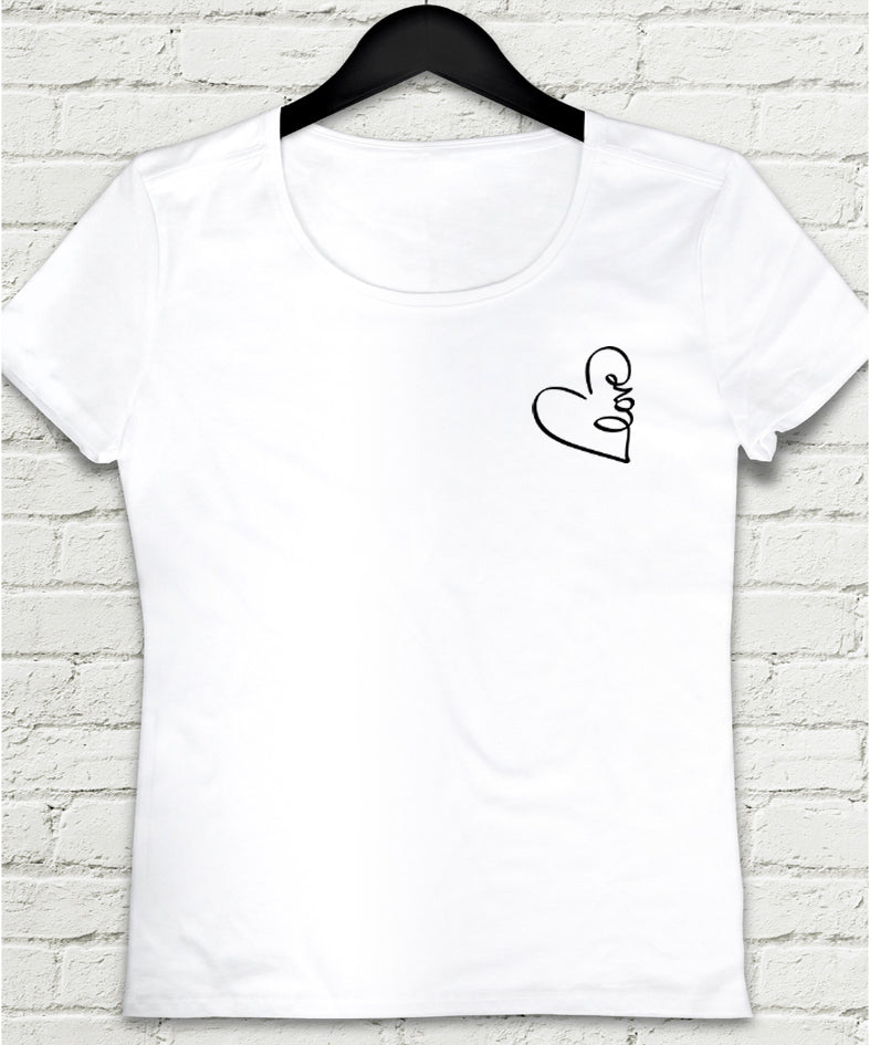 Love  Beyaz Kadın tshirt - basmatik.com