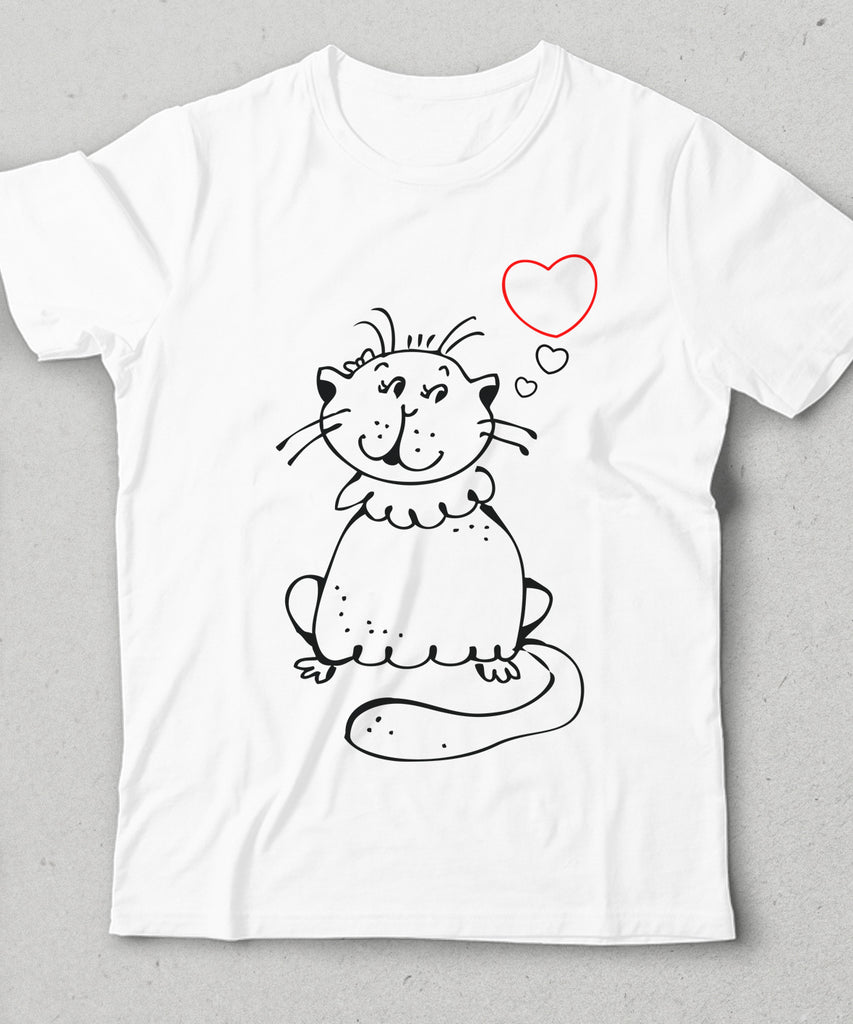 love cat çocuk tişört - basmatik.com