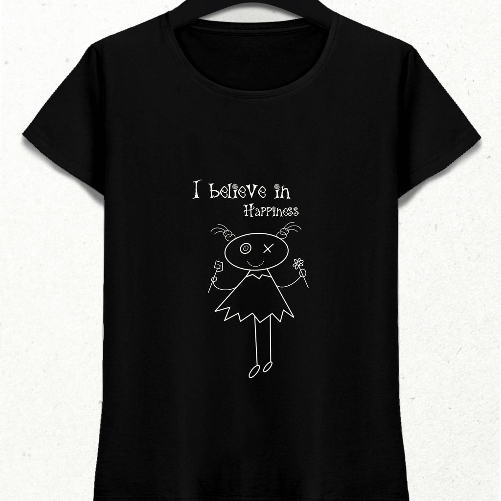 I Believe in Happiness Fantasy Slogan T-Shirt