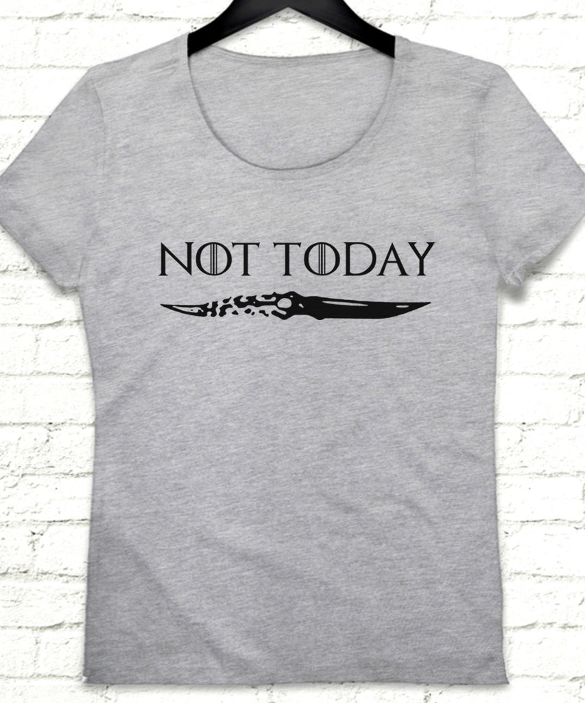 Not today gri kadın tişört - basmatik.com