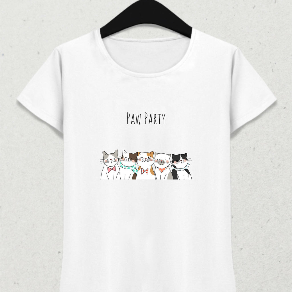 Cute Cats Paw Party T-Shirt