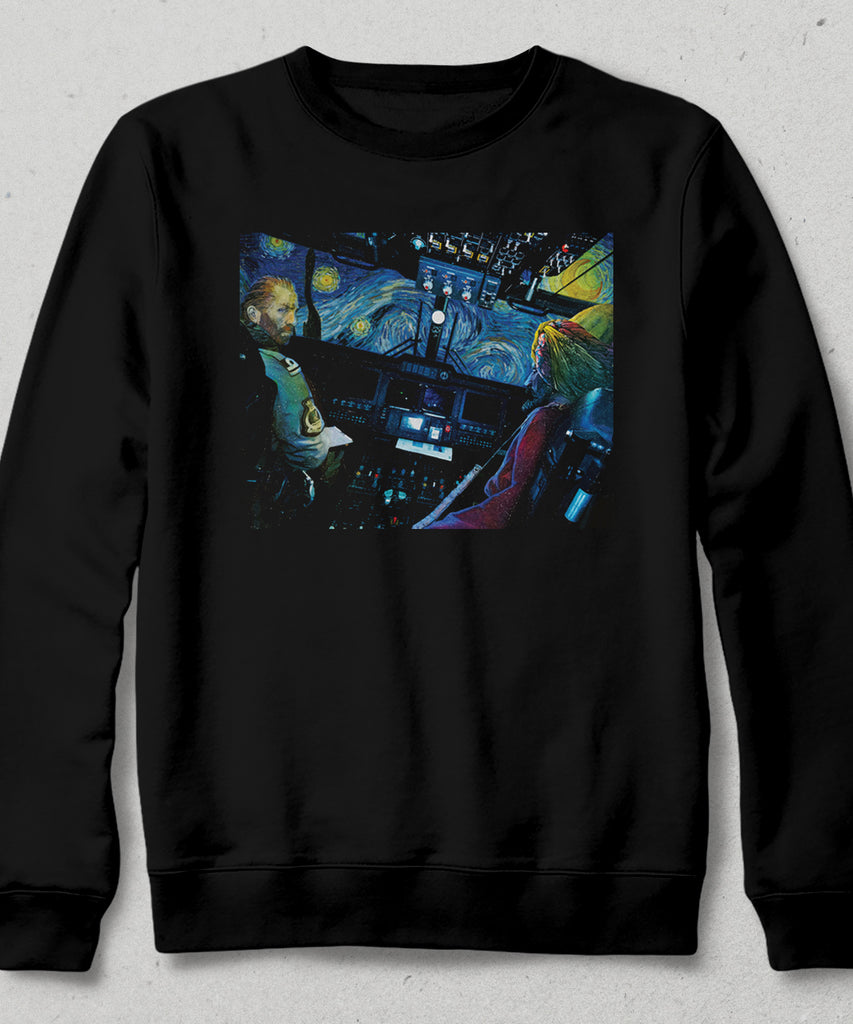 Starry Siyah Sweatshirt - basmatik.com