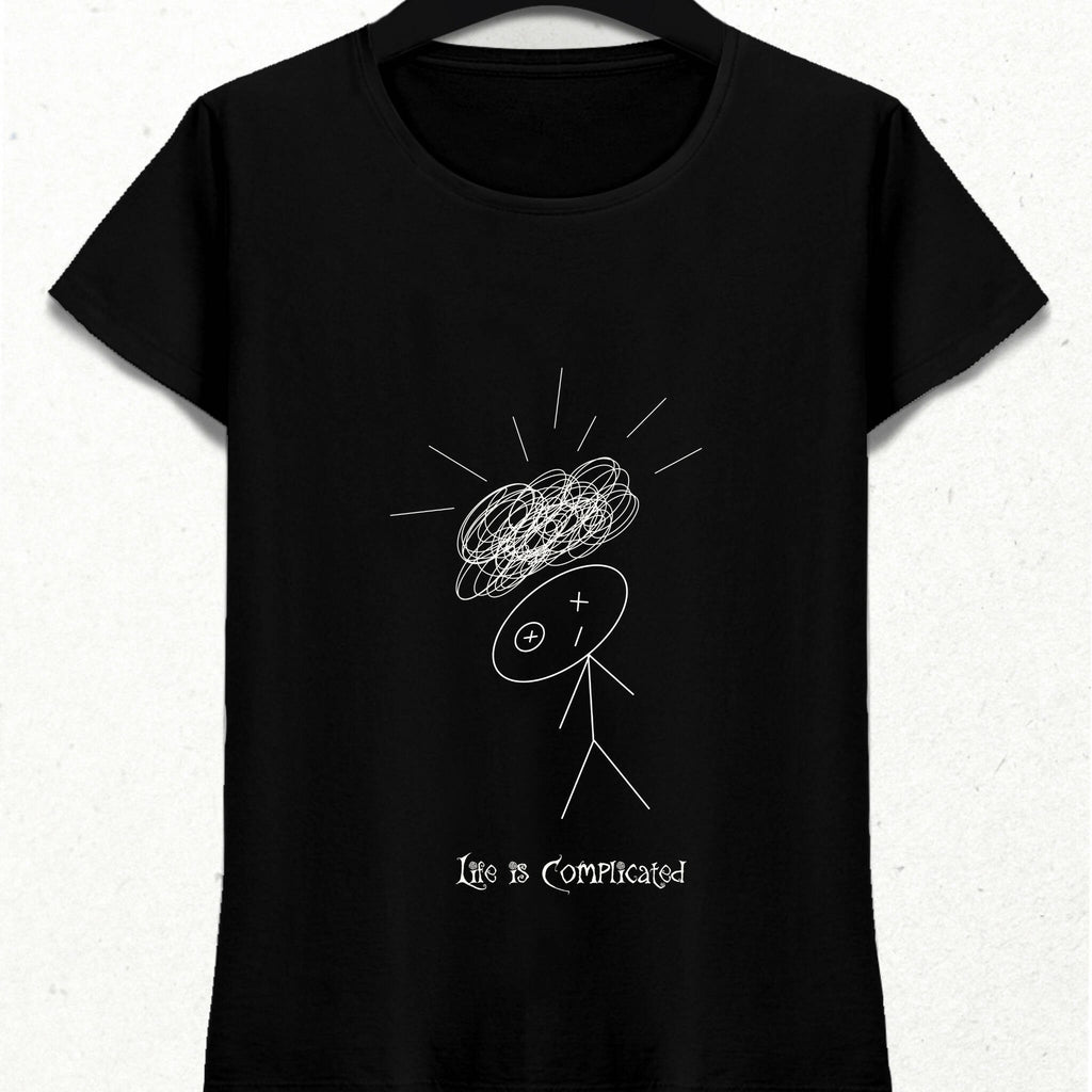 Life is Complicated Slogan Stickman T-Shirt