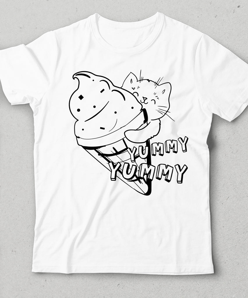 Yummy beyaz çocuk tişört - basmatik.com