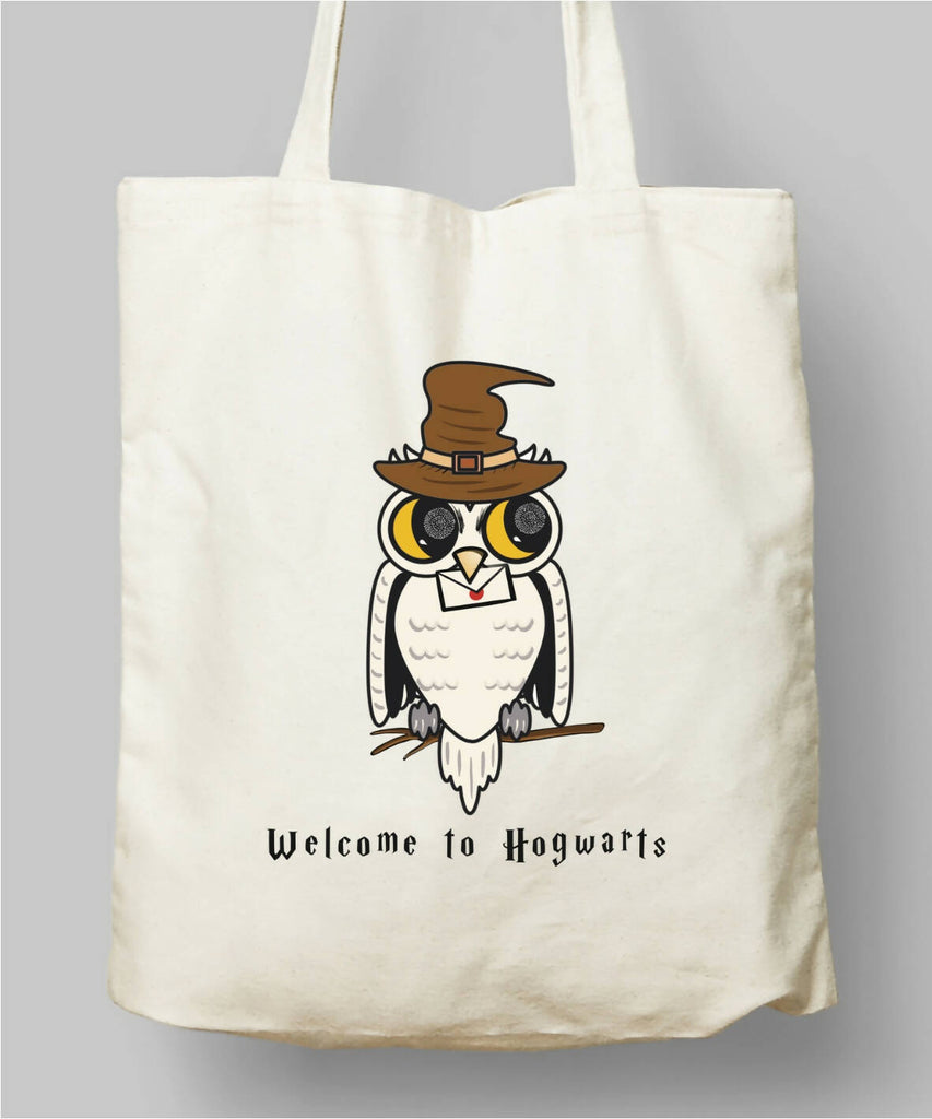 Welcome to Hogwarts Hedwig Tote Bag