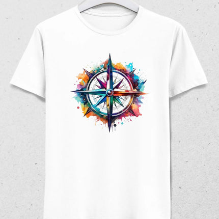 Renkli Pusula Erkek Tişört