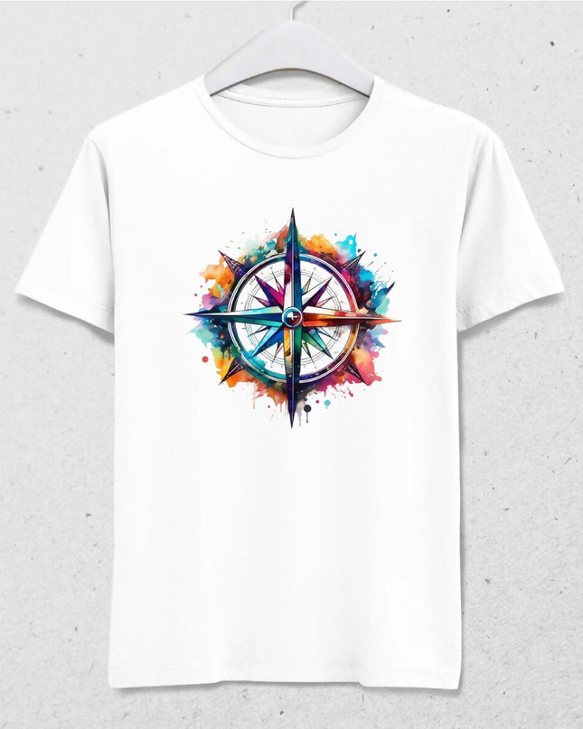 Renkli Pusula Erkek Tişört