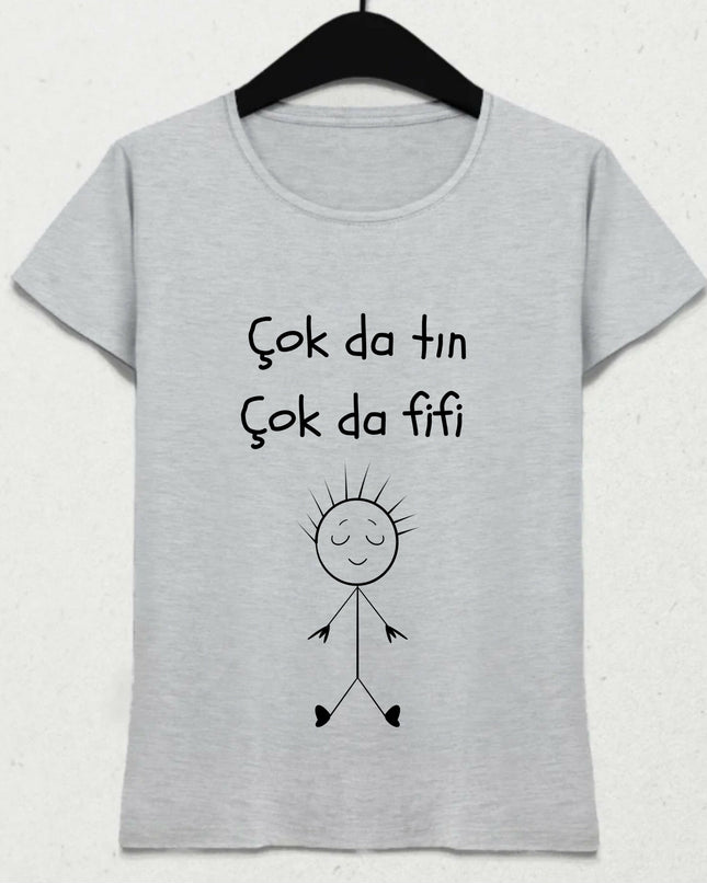 Çok da Tın Çok da Fifi Gri Tişört