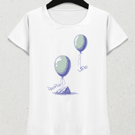 PEOPLE AND LIFE - Tişört Kadın Kısa Kol