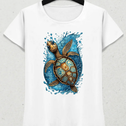 Sevimli Su Kaplumbağası Kadın Tişört