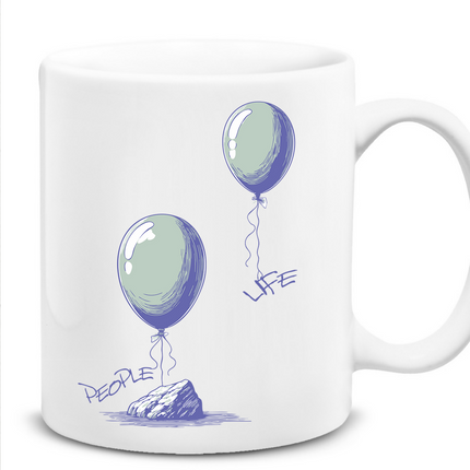 Hayat ve İnsanlar / Life vs People Düz Kupa Bardaklar - basmatik.com