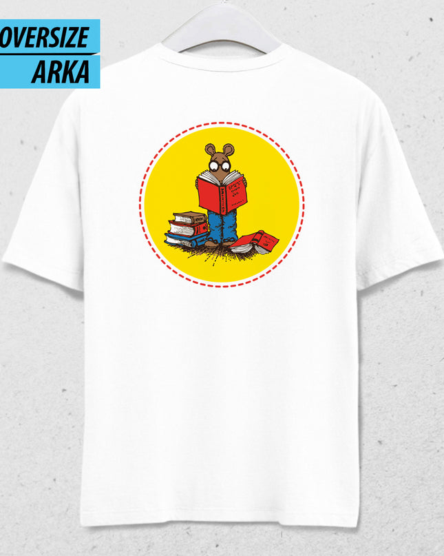 Arthur and friends ön-arka baskılı oversize tişört