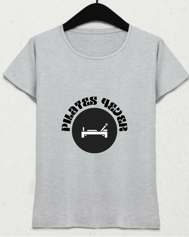 Pilates Forever Reformer Temalı Gri Tişört
