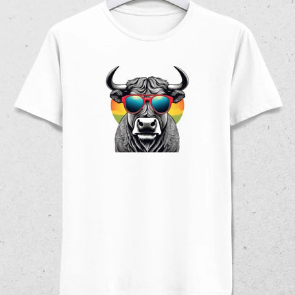 Gözlüklü Boğa Erkek Tişört