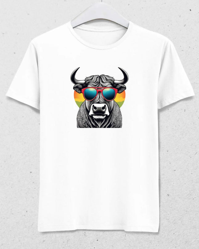 Gözlüklü Boğa Erkek Tişört