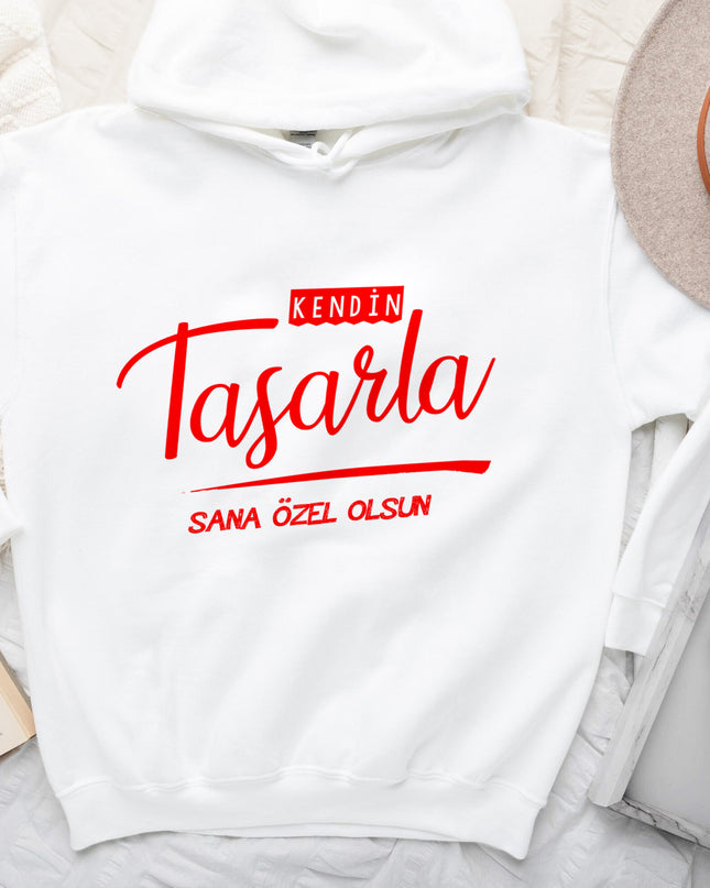 specially designed hooded white sweatshirt 