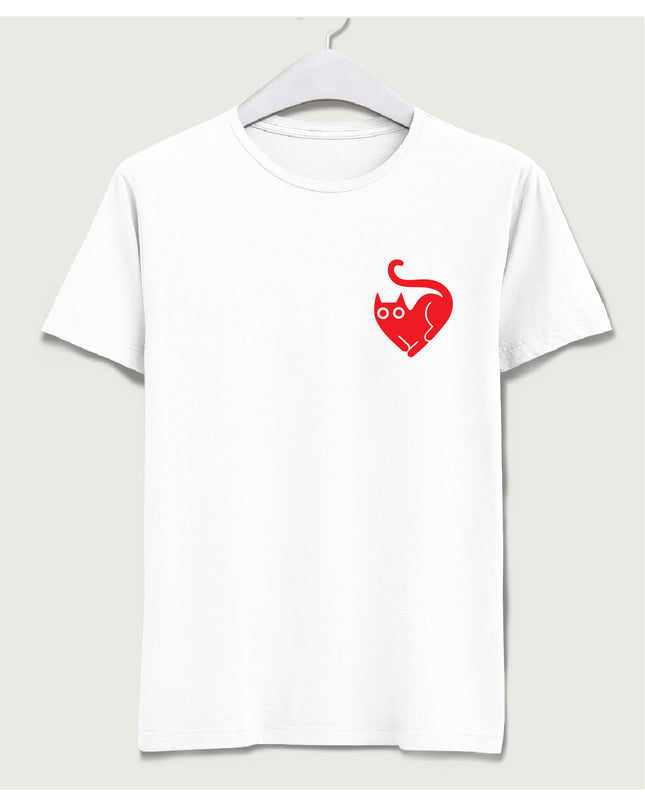Heart Cat tişört - basmatik.com