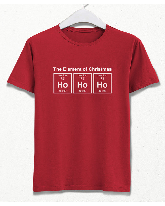 Ho Ho Ho Element slimfit kırmızı tişört - basmatik.com