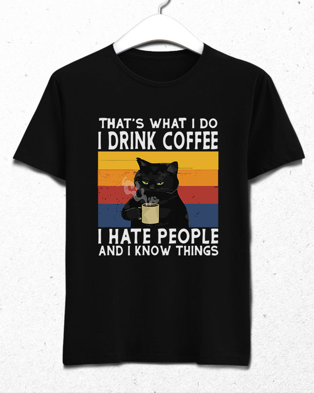 I Drink Coffee Cat tişört - basmatik.com