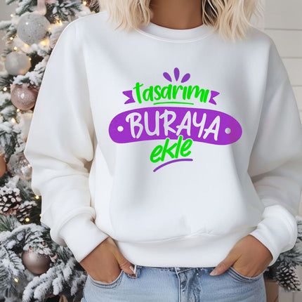 özel tasarım beyaz sweatshirt