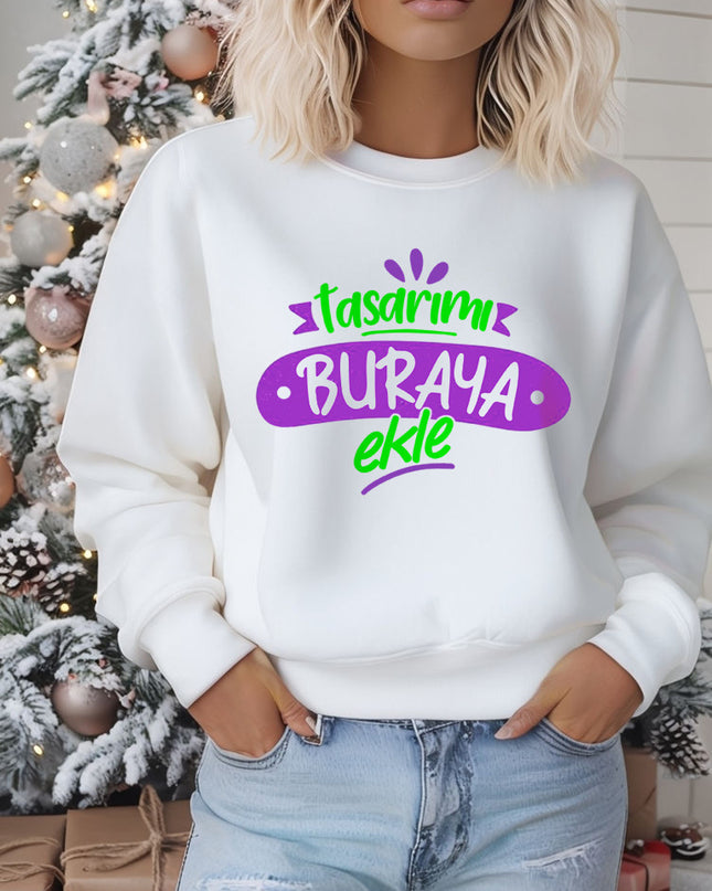 özel tasarım beyaz sweatshirt