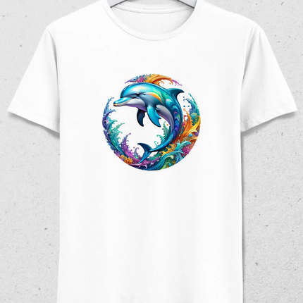 Renkli Yunus Erkek Tişört